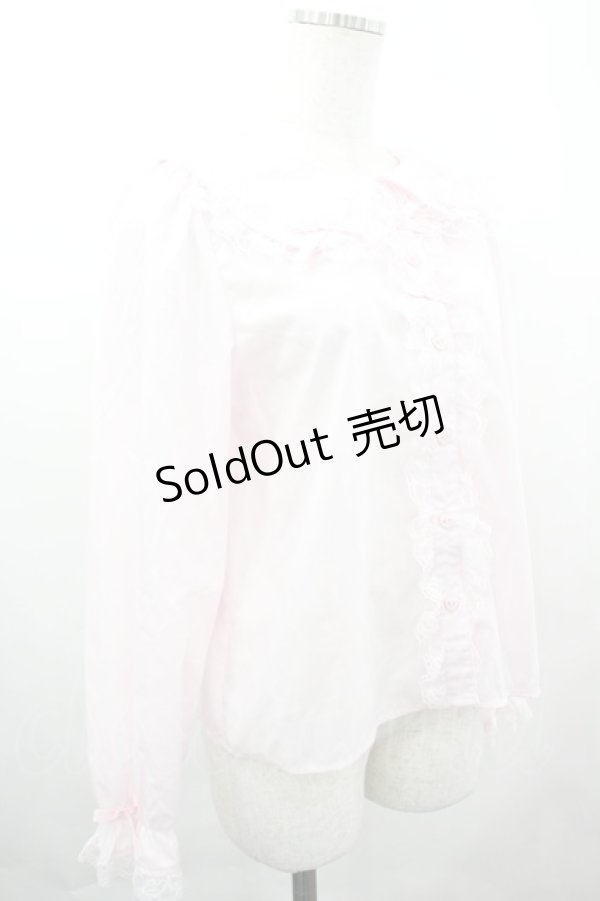 画像4: majoretty / 襟はしごリボンレースブラウス L ピンク I-26-04-03-003-GO-BL-SA-ZI (4)