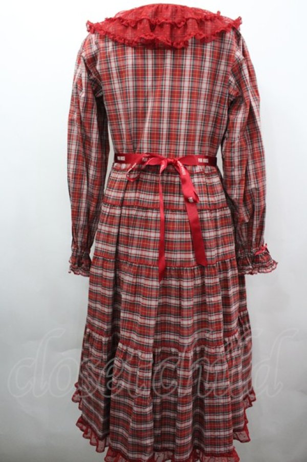 画像2: PINK HOUSE / PINK HOUSE×misako aoki チェックワンピース  赤チェック I-26-04-03-032-LO-OP-SA-ZI (2)