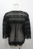 画像3: PINK HOUSE / レース&ドットチュール切替カーディガン  黒 I-26-04-06-029-LO-TO-SA-ZI (3)