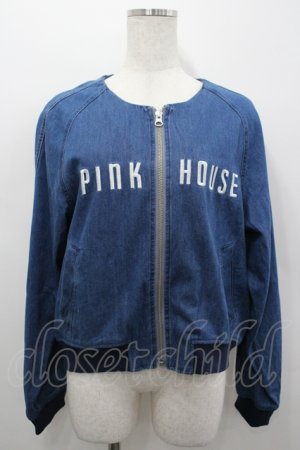 画像: PINK HOUSE / ロゴ刺繍ブルゾン 3(M) ブルー I-26-04-06-030-LO-JA-SA-ZI