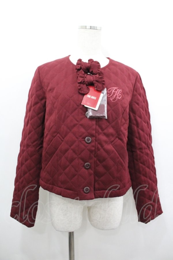 画像1: PINK HOUSE / リサイクルウーリッシュツイルジャケット  ボルドー I-26-04-06-031-LO-JA-SA-ZI (1)