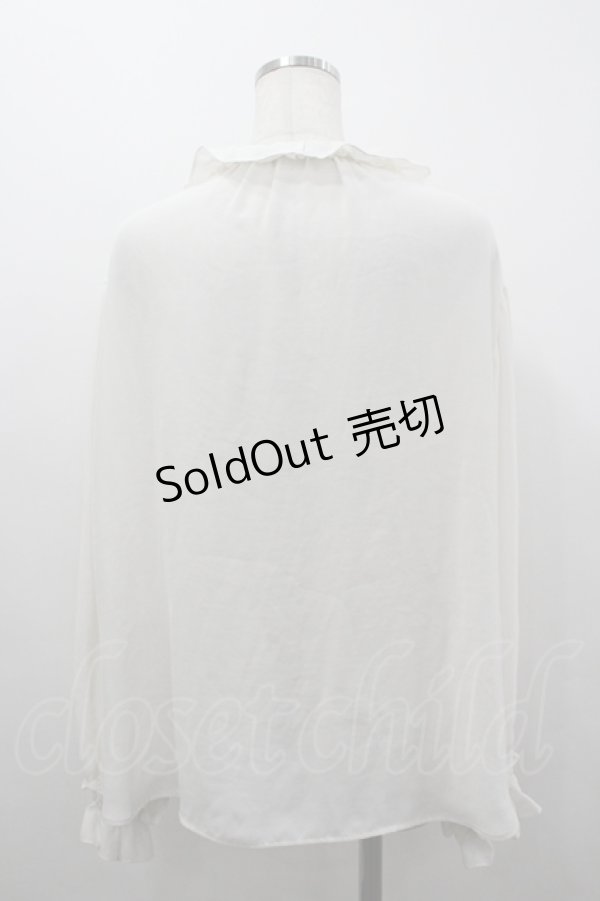 画像2: Jane Marple Dans Le Salon / Dry georgette frill-trim blouse M オフ I-26-04-06-004-JM-BL-TE-ZI (2)