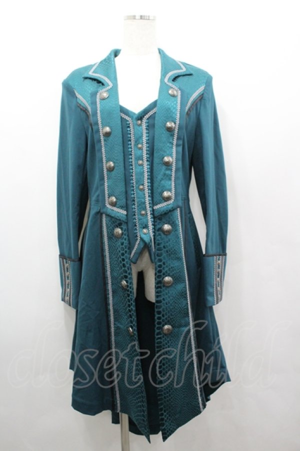 画像1: Arca rt Ovis（海外ロリータブランド） / ナポレオン風ロングジャケット XL グリーン I-26-04-06-034-LO-JA-SA-ZI (1)