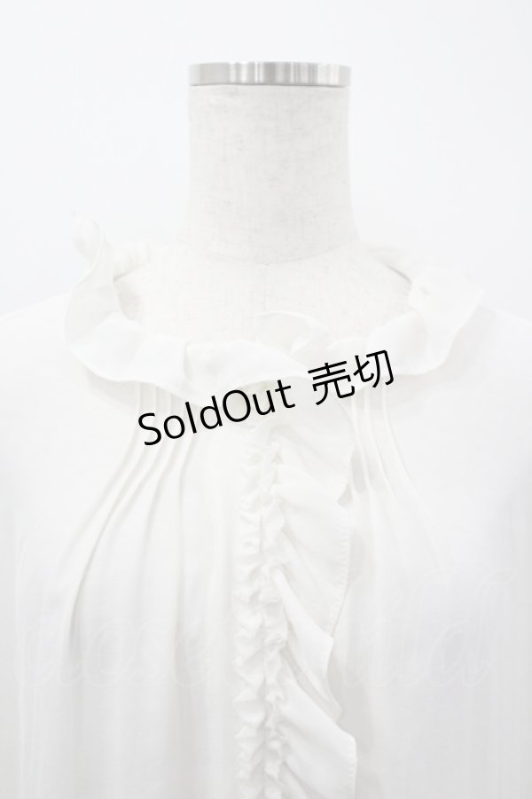 画像3: Jane Marple Dans Le Salon / Dry georgette frill-trim blouse M オフ I-26-04-06-004-JM-BL-TE-ZI (3)