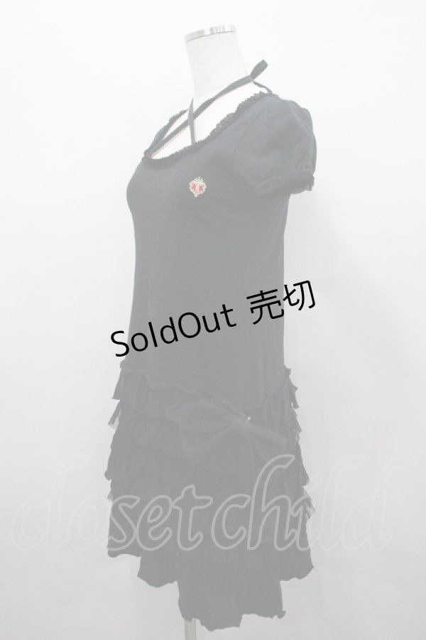 画像3: BABY,THE STARS SHINE BRIGHT / プリンセスドロップフリルカットワンピース  黒 I-26-04-06-037-BA-OP-SA-ZI (3)