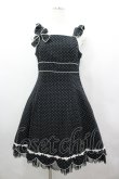 画像1: Innocent World / ドットリボンジャンパースカート  黒Ｘ白 I-26-04-06-041-IW-OP-SA-ZI (1)