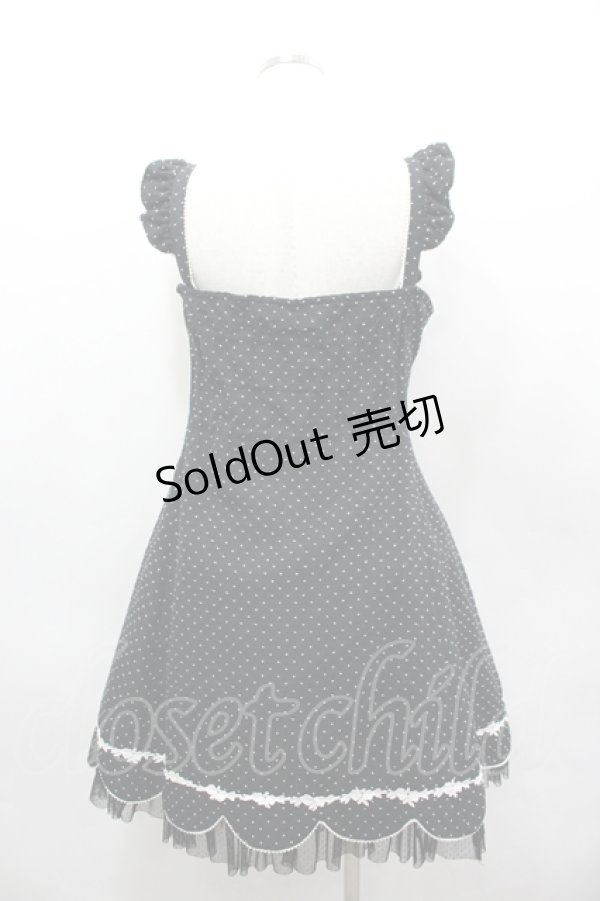 画像3: Innocent World / ドットリボンジャンパースカート  黒Ｘ白 I-26-04-06-041-IW-OP-SA-ZI (3)
