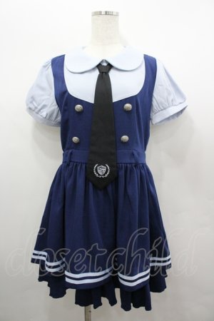 画像: To Alice / ポリスレイヤード風ワンピース  ネイビー I-26-04-06-042-LO-OP-SA-ZI