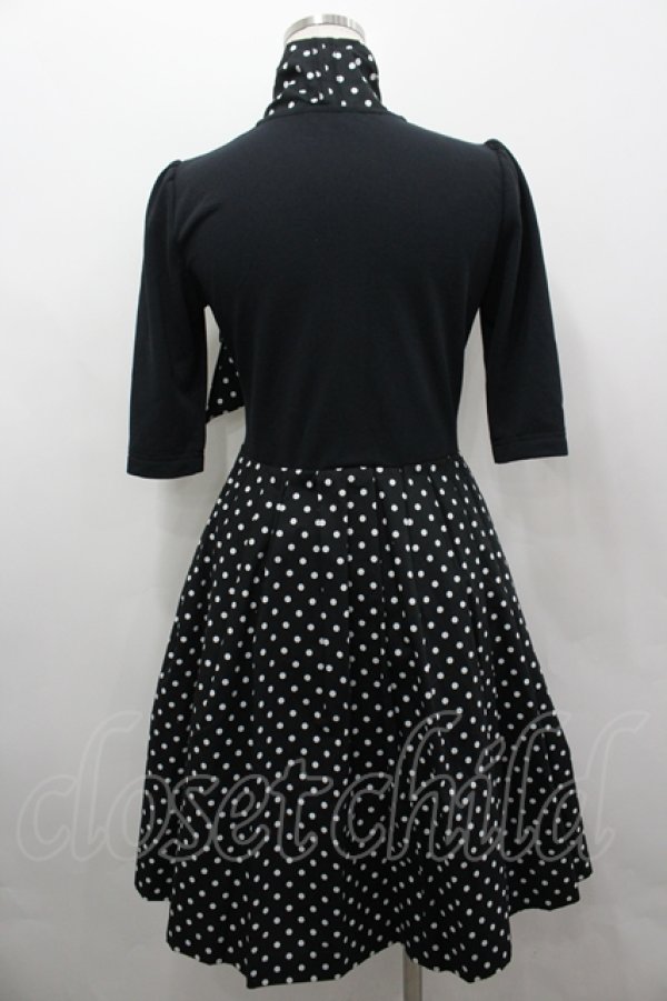 画像3: MILK / Anna Scarfワンピース  黒Ｘ白 I-26-04-06-045-ML-OP-SA-ZI (3)