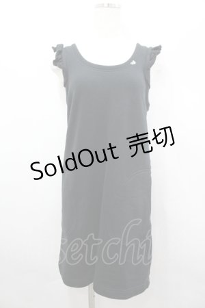 画像: MILK / フリルカットジャンパースカート  黒 I-26-04-06-047-ML-OP-SA-ZI