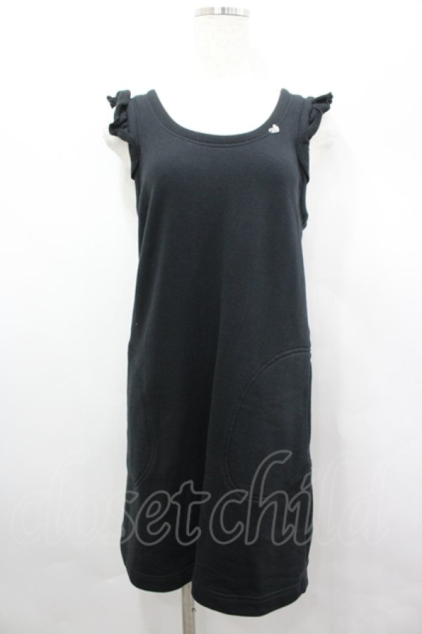 画像1: MILK / フリルカットジャンパースカート  黒 I-26-04-06-047-ML-OP-SA-ZI (1)