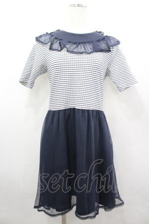 画像: MILK / リリアンDRESS  ネイビーＸ白 I-26-04-06-048-ML-OP-SA-ZI