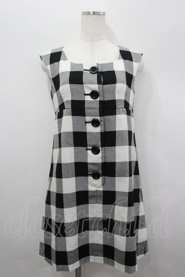 画像1: MILK / ROB ROYジャンパースカート  黒Ｘ白チェック I-26-04-06-052-ML-OP-SA-ZI (1)