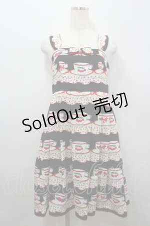 画像: Emily Temple cute / Tea cupノースリーブワンピース  黒 I-26-04-06-056-ET-OP-SA-ZI