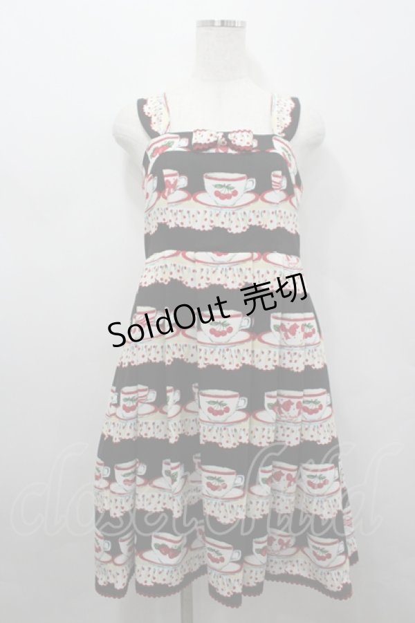 画像1: Emily Temple cute / Tea cupノースリーブワンピース  黒 I-26-04-06-056-ET-OP-SA-ZI (1)