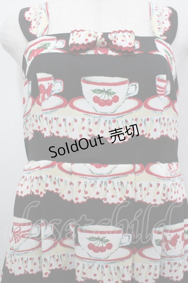 画像2: Emily Temple cute / Tea cupノースリーブワンピース  黒 I-26-04-06-056-ET-OP-SA-ZI (2)