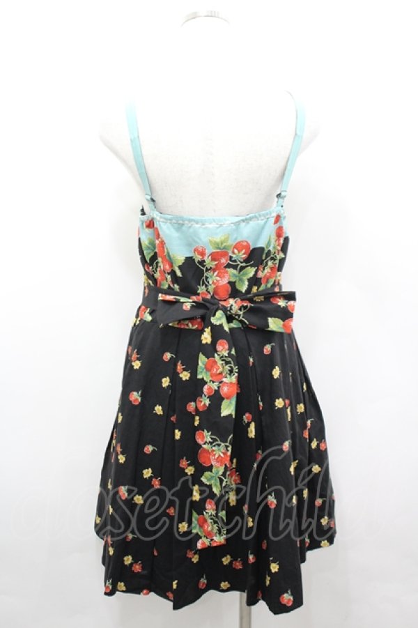 画像3: Jane Marple / ボーダーストロベリーサンドレス  黒 I-26-04-06-057-JM-OP-SA-ZI (3)