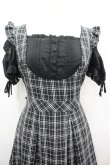 画像2: Secret Honey / チェックジャンスカドッキングデザインワンピース  黒Ｘ白チェック I-26-04-06-060-CA-OP-SA-ZI (2)