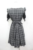 画像4: Secret Honey / チェックジャンスカドッキングデザインワンピース  黒Ｘ白チェック I-26-04-06-060-CA-OP-SA-ZI (4)