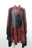 画像1: ALGONQUINS / ベスト重ね着風シャツワンピース  レッド I-26-04-06-061-AL-OP-SA-ZI (1)