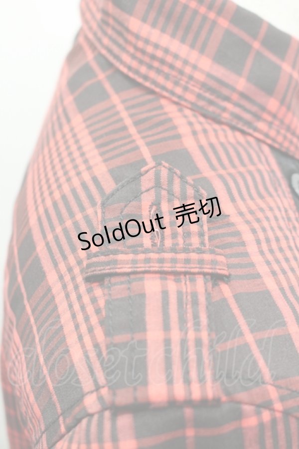 画像3: ALGONQUINS / ベスト重ね着風シャツワンピース  レッド I-26-04-06-061-AL-OP-SA-ZI (3)