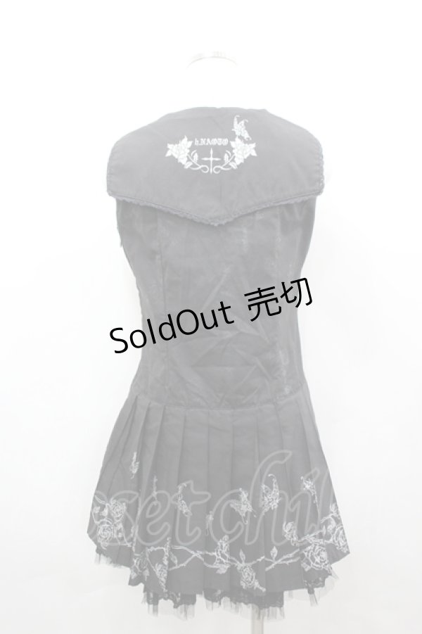 画像3: h.naoto Blood / セーラー襟ノースリーブミニワンピース  ブラック I-26-04-06-062-HN-OP-SA-ZI (3)