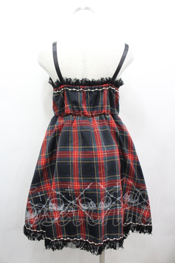 画像3: h.NAOTO / チェック前開きキャミソールワンピース  グリーン×レッド I-26-04-06-064-0-OP-SA-ZI (3)