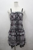 画像1: ALGONQUINS / チェック前開きキャミソールワンピース  グレー×ピンク I-26-04-06-065-AL-OP-SA-ZI (1)