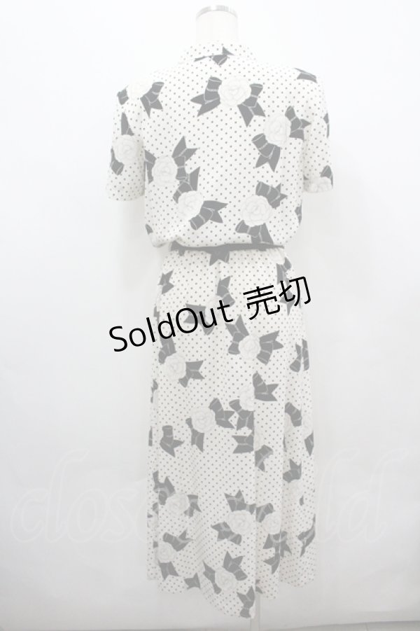 画像3: INGEBORG / カメリアドット開襟ワンピース  オフ×黒 I-26-04-06-071-LO-OP-TE-ZI (3)