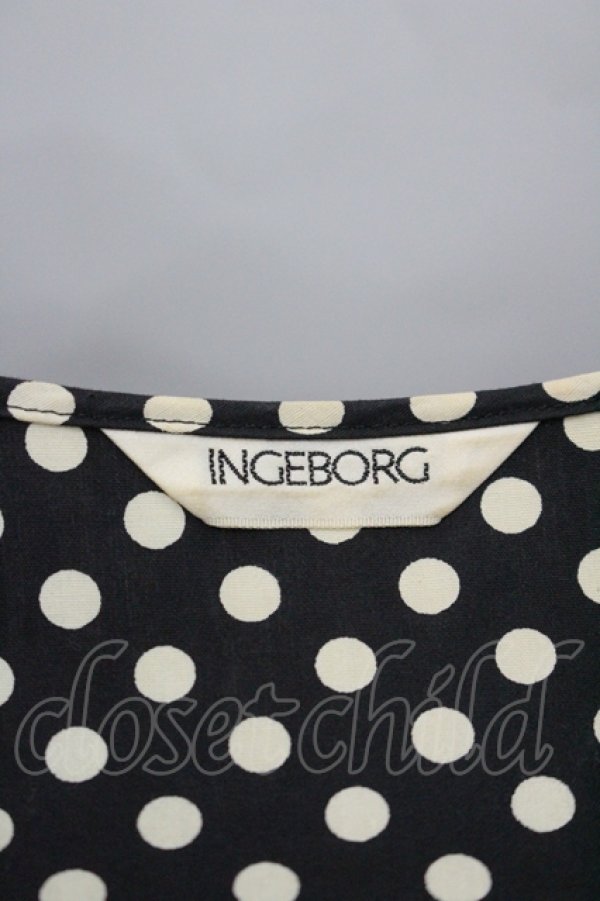 画像5: INGEBORG / ドットリボン長袖ワンピース  黒×白 I-26-04-06-073-LO-OP-TE-ZI (5)