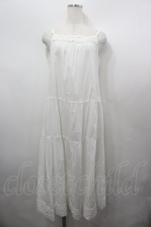 画像: PINK HOUSE / 裾ピコフリルロングキャミワンピース  白 I-26-04-06-075-LO-OP-SA-ZI