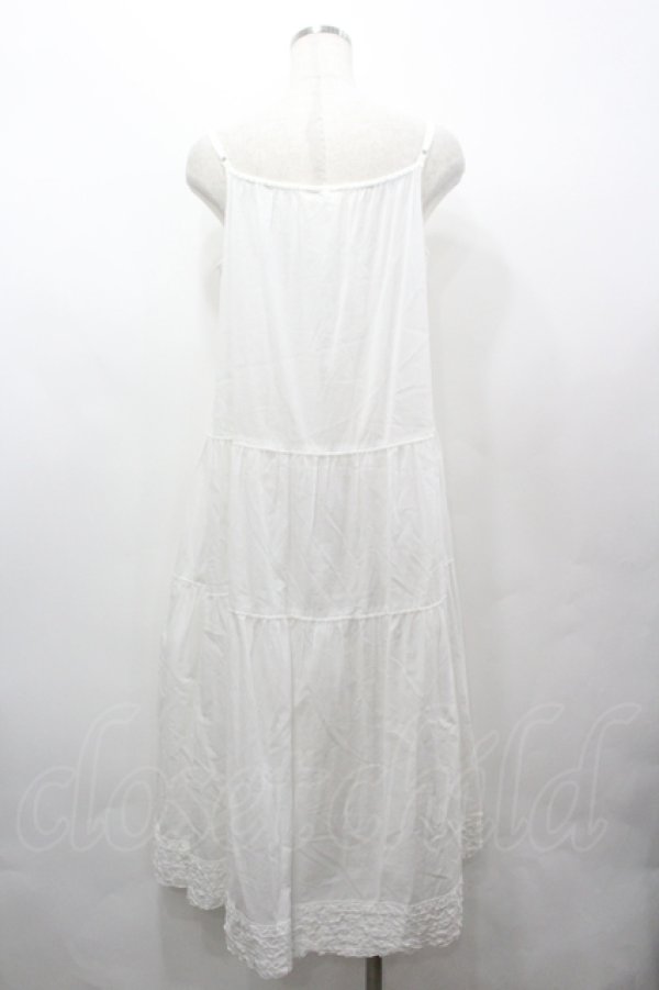 画像3: PINK HOUSE / 裾ピコフリルロングキャミワンピース  白 I-26-04-06-075-LO-OP-SA-ZI (3)