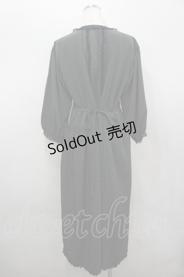 画像2: PINK HOUSE / PINKHOUSE×VermeristBEAMSコラボワンピース  黒Ｘ白 I-26-04-06-078-LO-OP-SA-ZI (2)