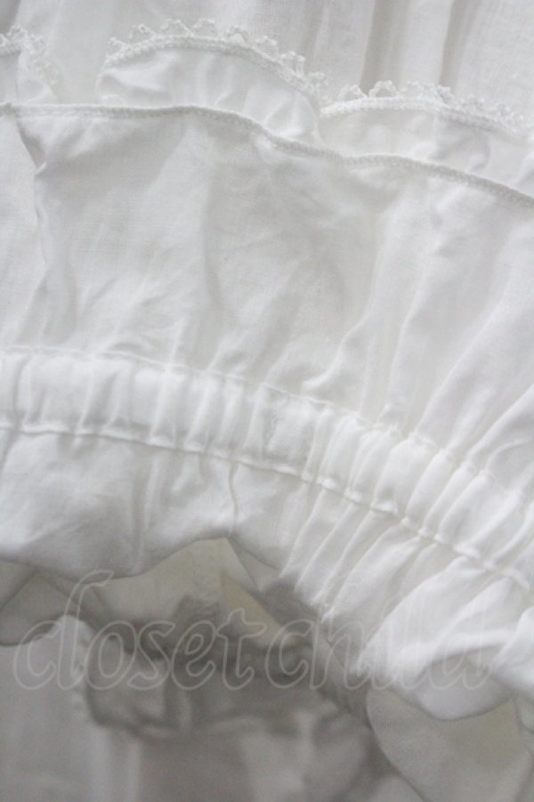 画像4: PINK HOUSE / ピンタックフリル半袖ワンピース  白 I-26-04-06-079-LO-OP-SA-ZI (4)