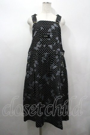 画像: PINK HOUSE / 水玉リボンジャンパースカート  黒 I-26-04-06-080-LO-OP-SA-ZI
