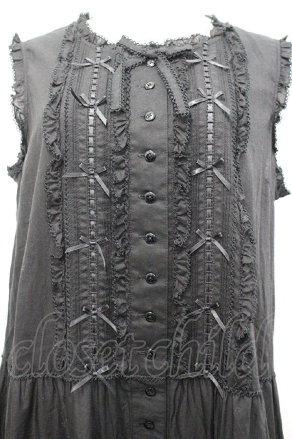 画像2: PINK HOUSE / ローンノースリーブワンピース  黒 I-26-04-06-081-LO-OP-SA-ZI (2)