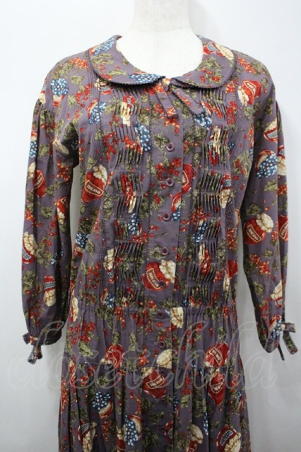 画像2: PINK HOUSE / いちごジャム総柄ワンピース  パープル I-26-04-06-082-LO-OP-SA-ZI (2)