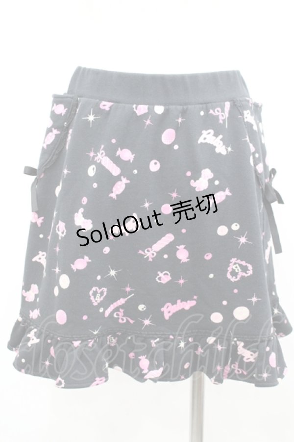 画像3: BABY,THE STARS SHINE BRIGHT / キャンディプリントスカート  黒Ｘピンク I-26-04-06-085-BA-SK-SA-ZI (3)