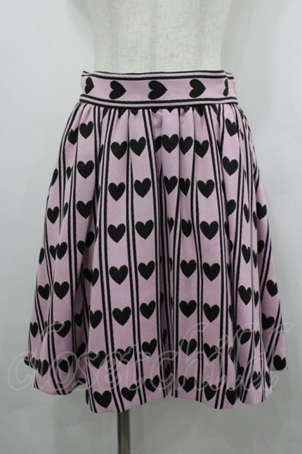 画像1: MILK / ハートレジメンタルスカート  ピンクＸ黒 I-26-04-06-087-ML-SK-SA-ZI (1)