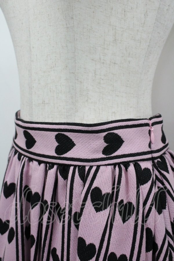 画像2: MILK / ハートレジメンタルスカート  ピンクＸ黒 I-26-04-06-087-ML-SK-SA-ZI (2)