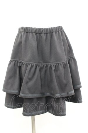 画像: MILK / 2段フリルラインスカパン  黒 I-26-04-06-088-ML-PA-SA-ZI