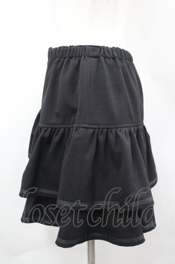 画像2: MILK / 2段フリルラインスカパン  黒 I-26-04-06-088-ML-PA-SA-ZI (2)