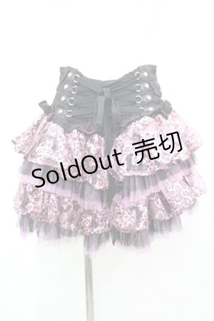 画像: ALGONQUINS / レオパードptコルセット風スカート  ブラック×ピンク I-26-04-06-096-AL-SK-SA-ZI