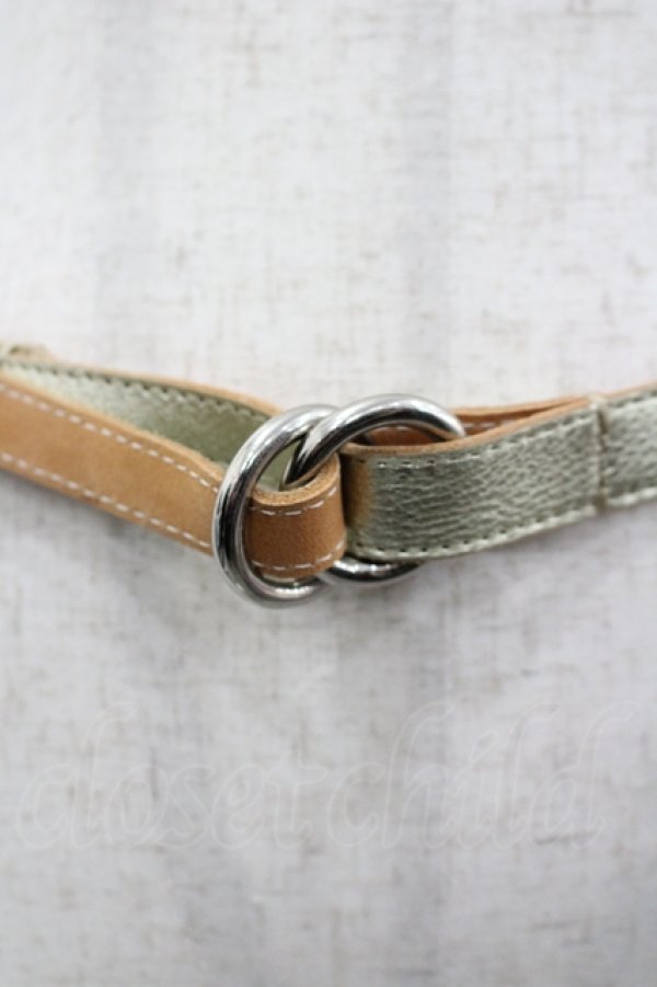 画像2: Jane Marple Dans Le Salon / Shiny leather belt  ゴールド I-26-04-06-105-JM-ZA-TE-ZI (2)