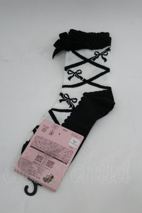 画像2: m petit by misako / AMCSレースアップリボン  中黒 I-26-04-06-116-LO-ZA-TE-ZI (2)