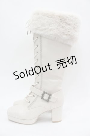 画像: Kurumi Collaboration / ノエル・ド・メモワール レースアップブーツ LL アイボリー I-26-04-06-122-GO-SH-SA-ZI