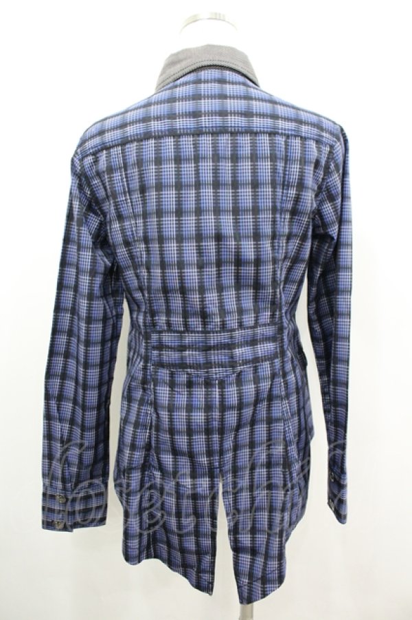 画像3: ALGONQUINS / スカーフ重ね風チェックシャツ  ブルー I-26-04-06-012-AL-BL-SA-ZI (3)