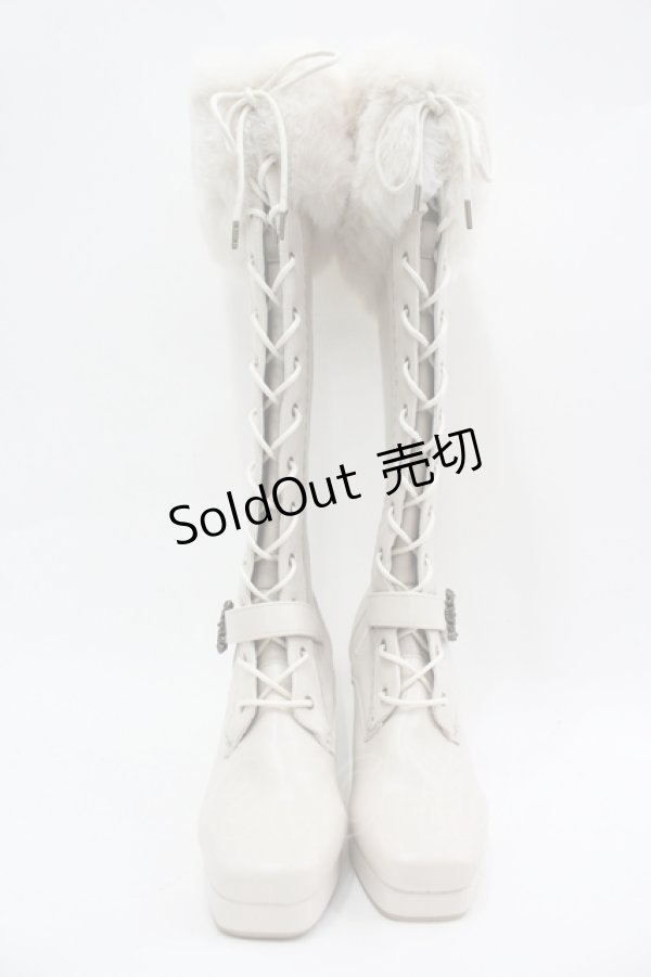 画像2: Kurumi Collaboration / ノエル・ド・メモワール レースアップブーツ LL アイボリー I-26-04-06-122-GO-SH-SA-ZI (2)