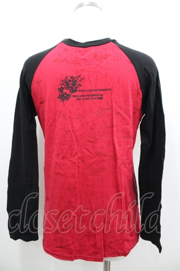 画像3: h.NAOTO / ラグランZIPカスタムTシャツ  ブラック×レッド I-26-04-06-013-0-TS-SA-ZI (3)