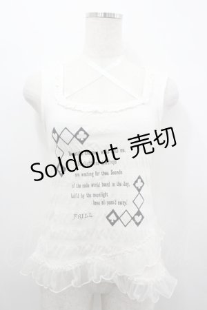 画像: FRILL / 裾ナナメフリルタンクトップ  ホワイト I-26-04-06-014-HN-TO-SA-ZI